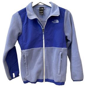 The North Face Jacket Girls LG 14-16 Purple Full Zip Fleece‎ Pocket Embroidered